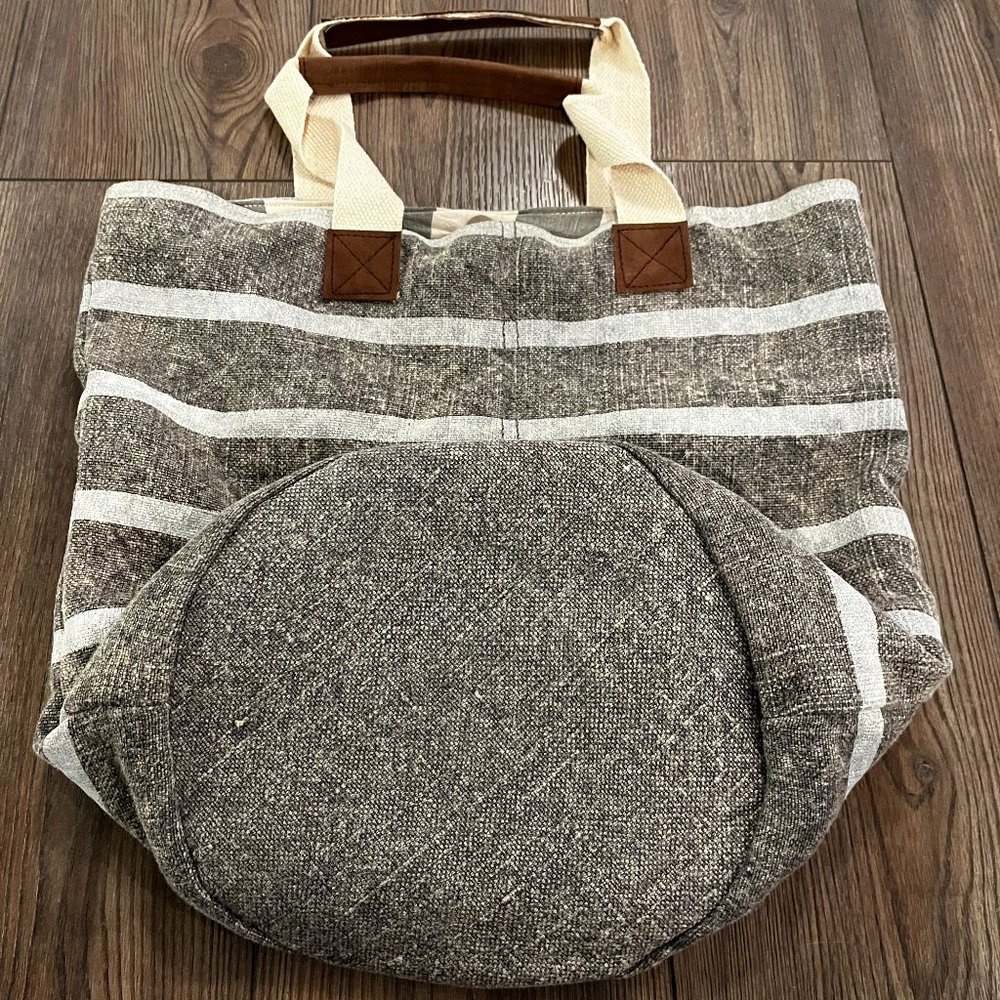 Striped Beach or Craft Bag